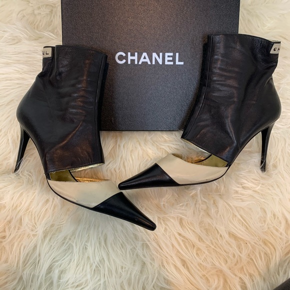 CHANEL Shoes - CHANEL cutout stiletto booties size 42
